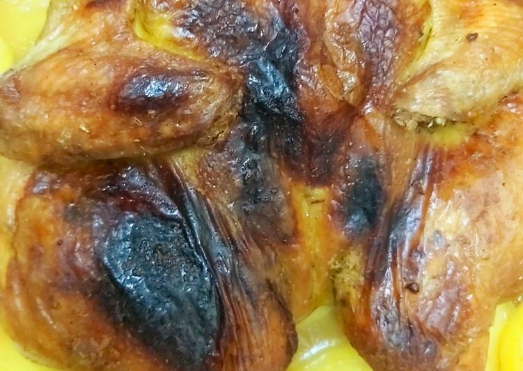 صينيه فراخ ببطاطس و الكركم