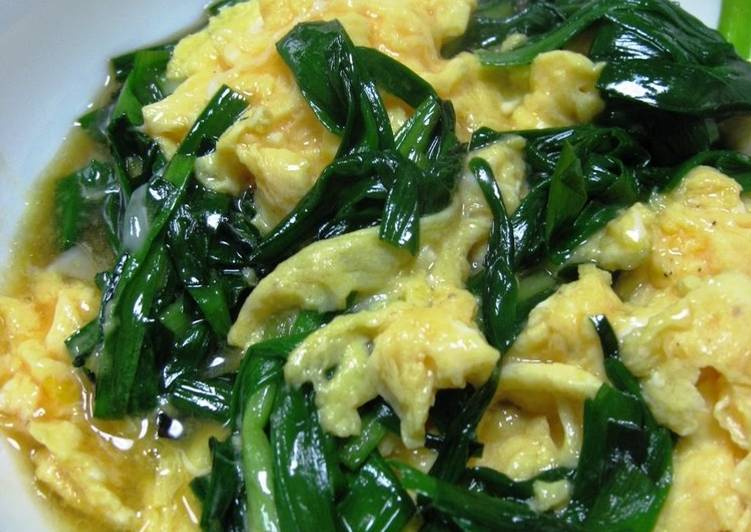 Recipe of Favorite Garlic Chives and Scrambled Eggs–Taisan Restaurant-Style