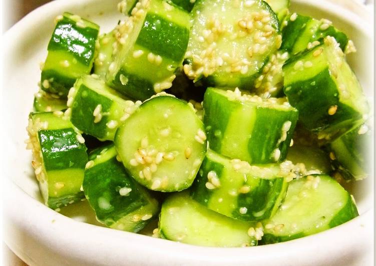Recipe of Ultimate Crunchy Sesame Seed Cucumbers with an Extra Twist
