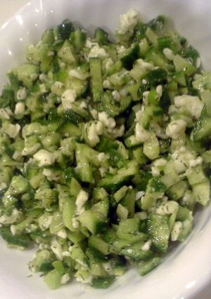 A picture of cuke salad (vegetarian hcg protocol).