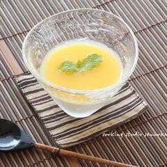 A picture of Easy Jiggly Almond Tofu with Orange Sauce.