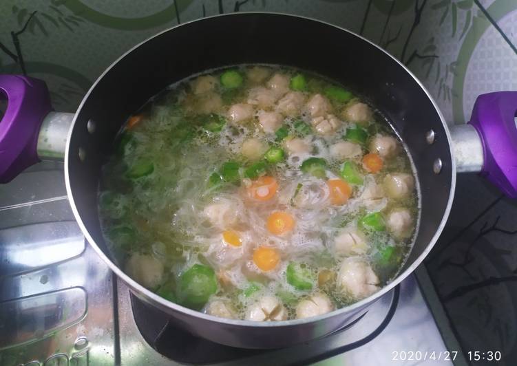 Proses memasak Sop Oyong Bihun Bakso Anti Gagal