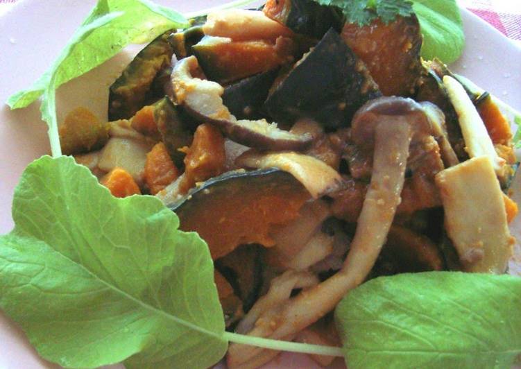 Recipe of Perfect Warm Kabocha Squash and Mushroom Salad with Miso Mayonnaise