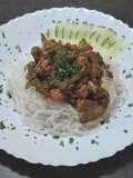 Abadejo con Fideos de Arroz