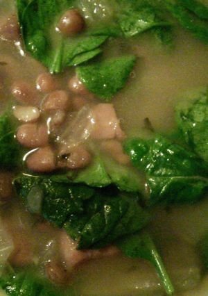 A picture of Jenny's Delicious Ham and Pinto Bean Soup.