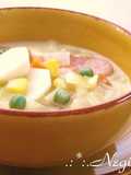 Soy Milk Soup with Taro Root, Corn, and Tons of Veggies