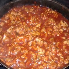 A picture of chicken and sausage sloppy Joes.