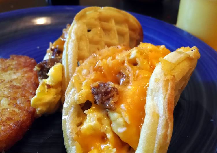 Steps to Make Super Quick Waffle Tacos