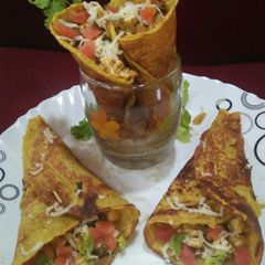A picture of Moong wrap with Paneer stuffing.