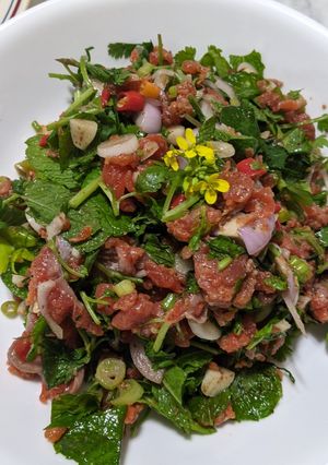 A picture of Larb Salmon.