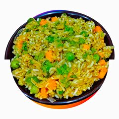 A picture of Basil Pesto Rice With Vegetables.