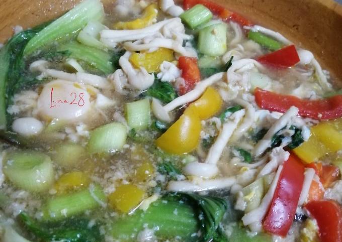 Resipi Sup Cendawan Sayur Pak Choy Oleh Roselina Hanid Cookpad