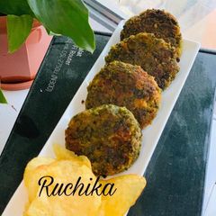 Spinach & chickpeas kababs A picture of Spinach & chickpeas kababs.