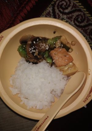Foto resep Salmon mushroom with bulgogi sauce MPASI 16M+
