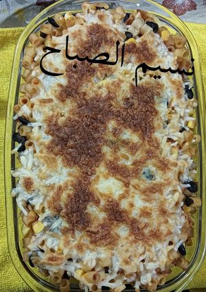 صورة لوصفة معكرونه بالبطاطس والناجتس