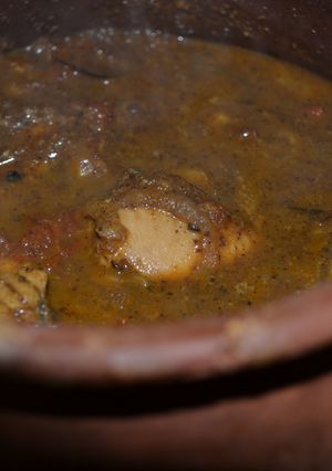 A picture of Varutharacha Meen Curry.