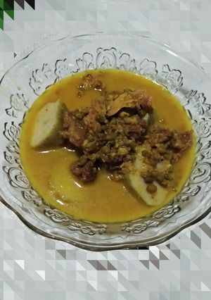 Foto resep Lontong gule kacang ijo (resep tempoe doeloe)