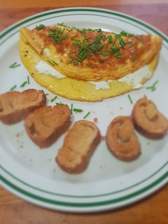 Una foto de Omelette de queso de cabra