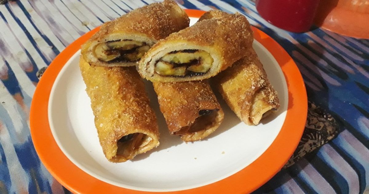Resep Pisang Coklat Roti Gulung oleh Tomang Alfina - Cookpad