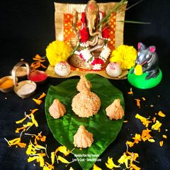 A picture of Wheat Flour Semolina Churma Ladoo-Modak - Ganesh Chaturthi Special - Authentic Taste Of Gujarat.