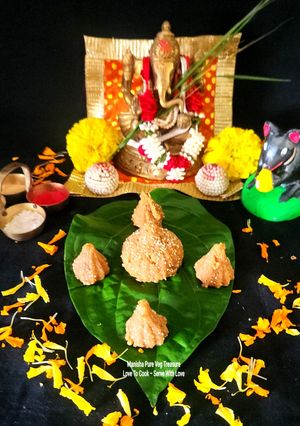 A picture of Wheat Flour Semolina Churma Ladoo-Modak - Ganesh Chaturthi Special - Authentic Taste Of Gujarat.