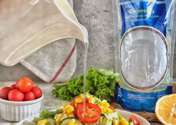 Panduan Menyiapkan Salad sayuran dg dressing minyak kelapa Super Enak