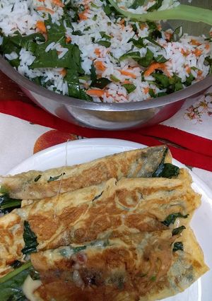 Una foto de Omelettitos de espinaca, panceta y queso