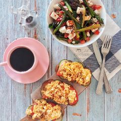Egg sandwich & feta cheese salad #phopbylinimohd #batch17 A picture of Egg sandwich & feta cheese salad #phopbylinimohd #batch17.