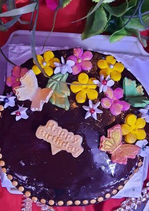 A picture of Chocolate icing cake.