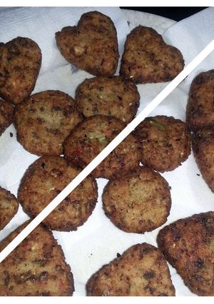 A picture of Heart shape kebab.