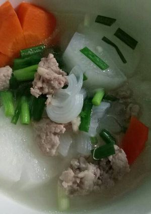 Hình của món Nui bò bằm.
