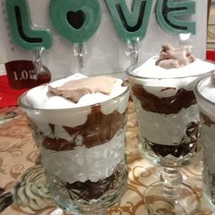 Brownie Trifle with Chocolate Custard 🍮🍮🍮 A picture of Brownie Trifle with Chocolate Custard 🍮🍮🍮.