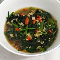 Spinach with goji berry A picture of Spinach with goji berry.