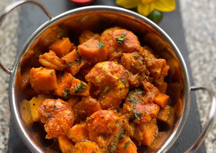 Step-by-Step Guide to Make Quick Prawn bhuna with sweet potato