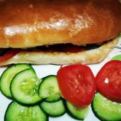 A picture of Sausage burger.