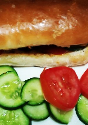 A picture of Sausage burger.