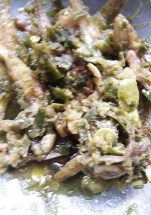 Foto resep 4. Ikan asin bulu ayam pete cabe ijo