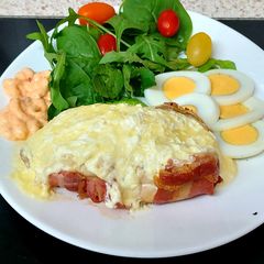 A picture of Bacon Wrapped around Chicken breast with soft Smoked Cheese 🤩.