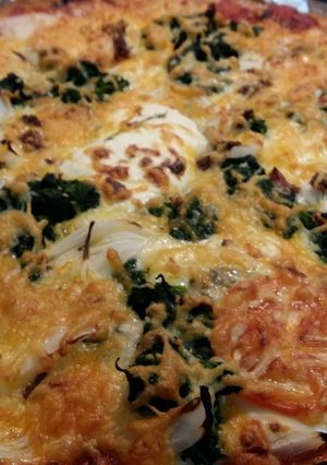 Una foto de Pizza vegetal casera