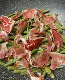 Bajoqueta con jamón ibérico, al wok