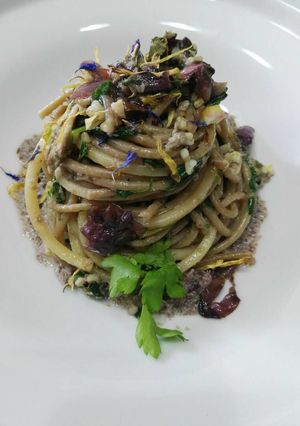 Foto di Bigoli al radicchio e sarde