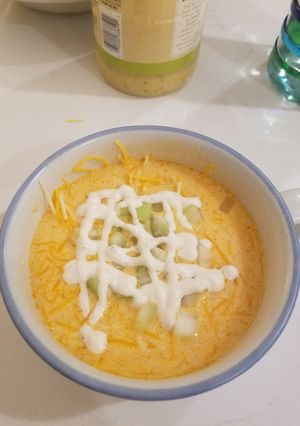 A picture of Crockpot Buffalo Chicken Soup.