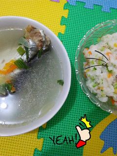 Foto resep Mpasi 1Y: Nasi Tim Brokoli Wortel & Sup Ikan Patin