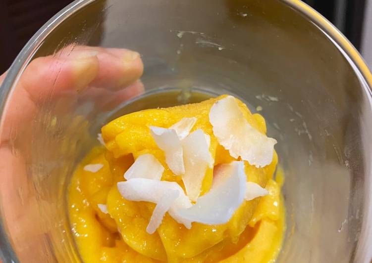 Mango sorbet / es krim mangga tanpa susu