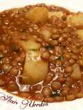 Lentejas castellanas, con tomates y patatas