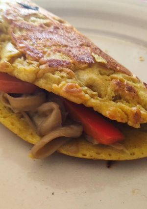 Una foto de Omelette de sabor no queso vegano