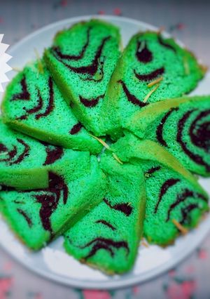 Foto resep Cake Marmer Pandan (Sifon Keto)