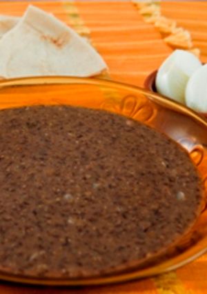 A picture of Lentils and rice puree - mujaddara mussafayeh.