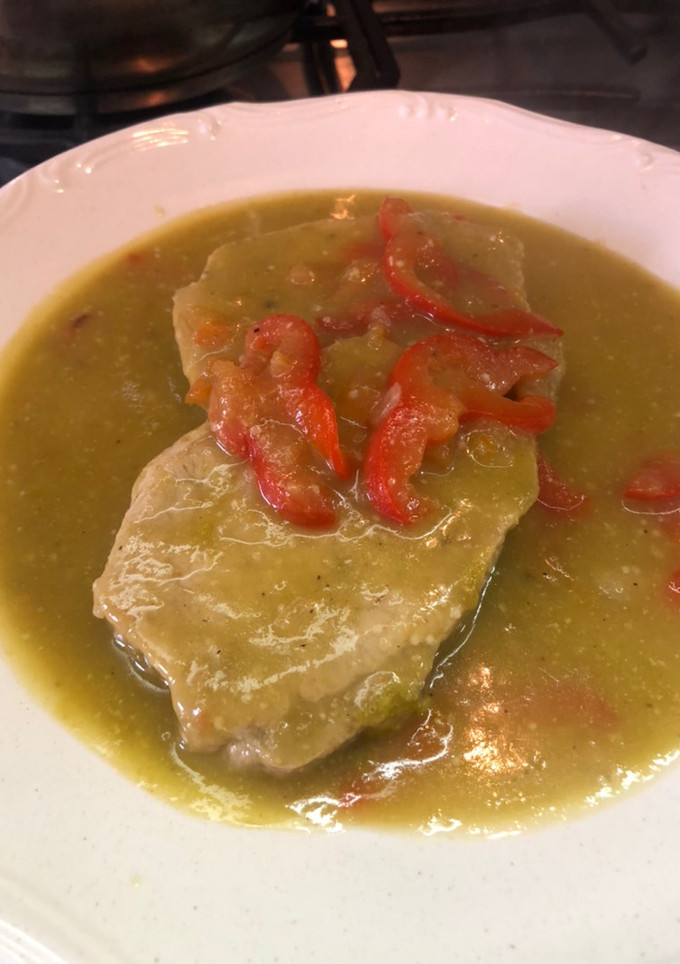 Una foto de Lomo de cerdo en salsa verde a la Sonorense