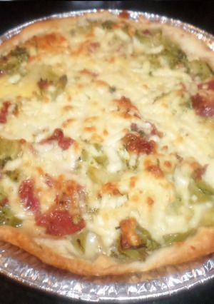 Una foto de Tarta de brócoli y puerro con y sin jamón crudo
